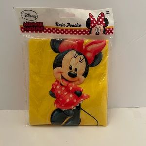 Disney Minnie Mouse adult yellow rain poncho, new and factory sealed
